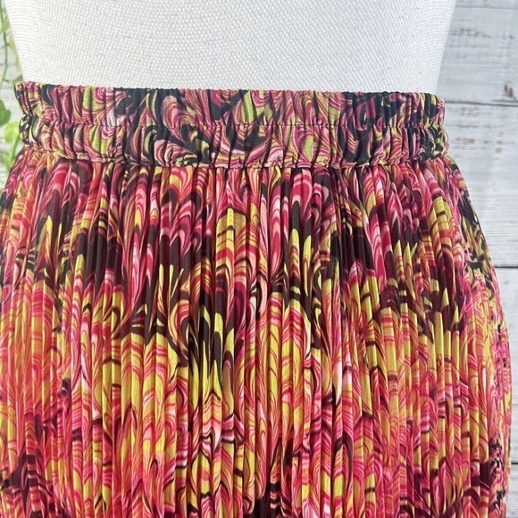 Krazy Kat Skirt size XXL Pink Green Paisley Pleated Sheer Midi Modest Boho - Picture 4 of 13